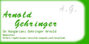 arnold gehringer business card